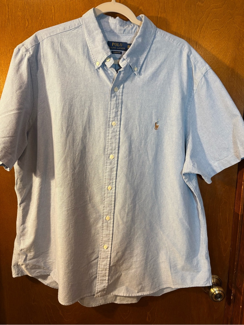Ralph Lauren Light Blue Button-Down Short Sleeve Oxford Shirt